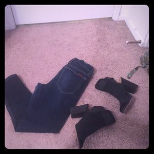 Open toed open ankle booties