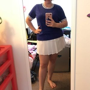 Vintage Royal Blue Knit Blouse🦋🌊🍚