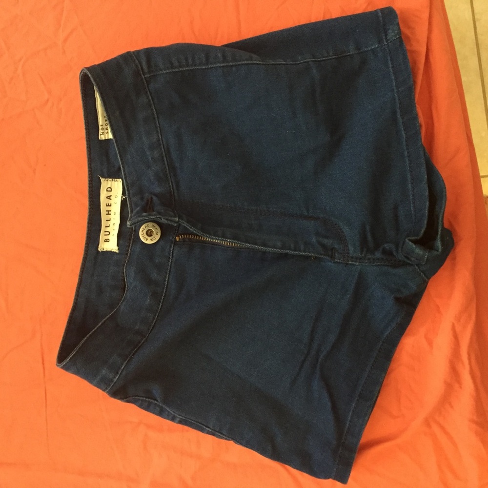 Blue high waisted jean shorts