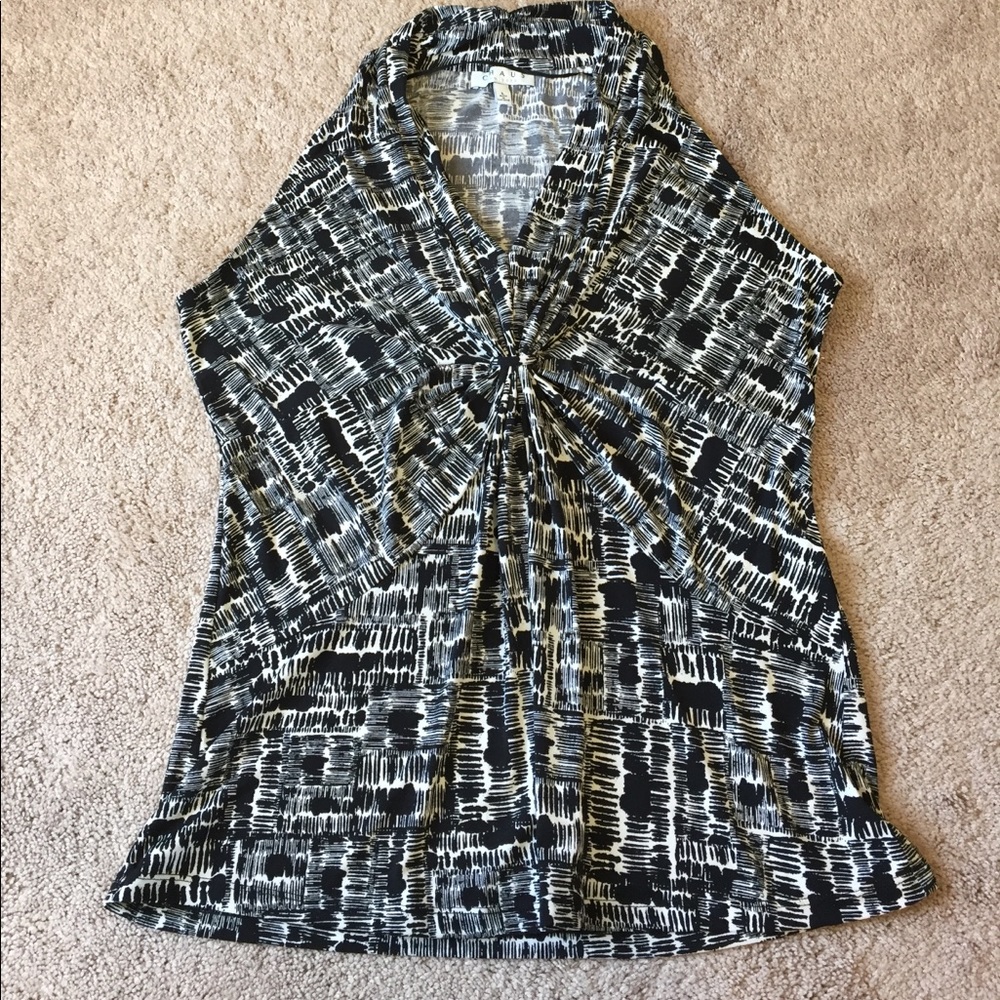 Chaus blouse. Black and winter white. Size L.