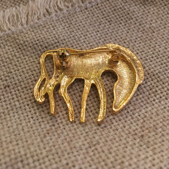 Vintage Goldtone Zebra Pin Animal Safari - Picture 8 of 12