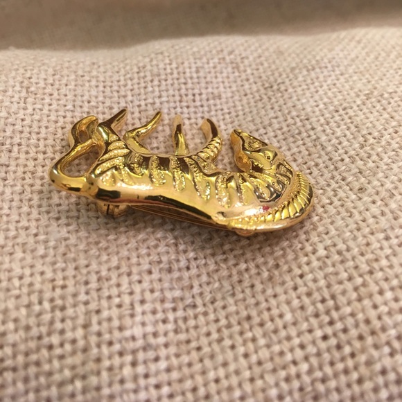 Vintage Goldtone Zebra Pin Animal Safari - Picture 10 of 12