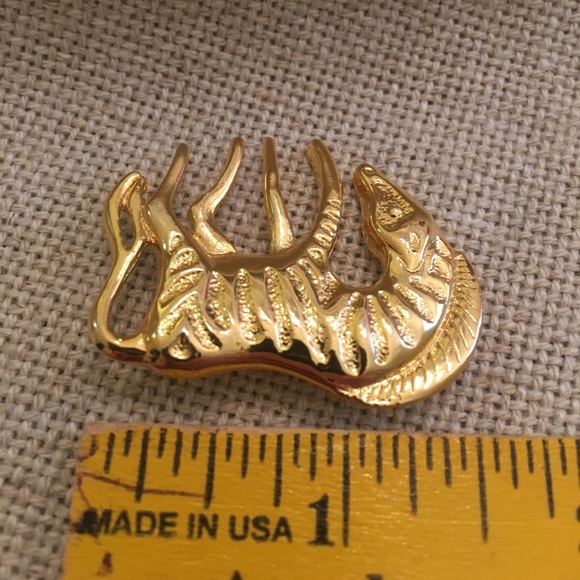 Vintage Goldtone Zebra Pin Animal Safari - Picture 12 of 12