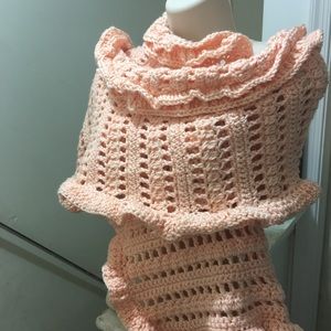 Double Ruffled Crocheted Shawl