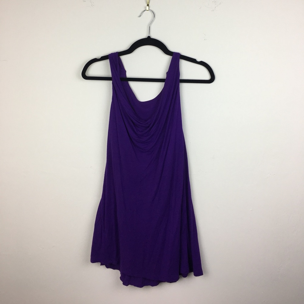 Studio Y Purple Cowl Neck Sleeveless Blouse