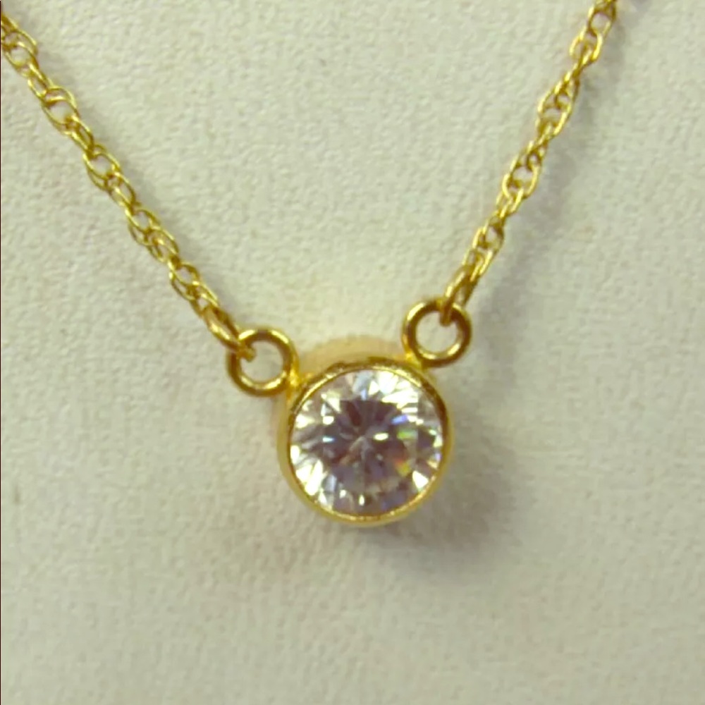 14k Yellow Gold cubic zirconia necklace