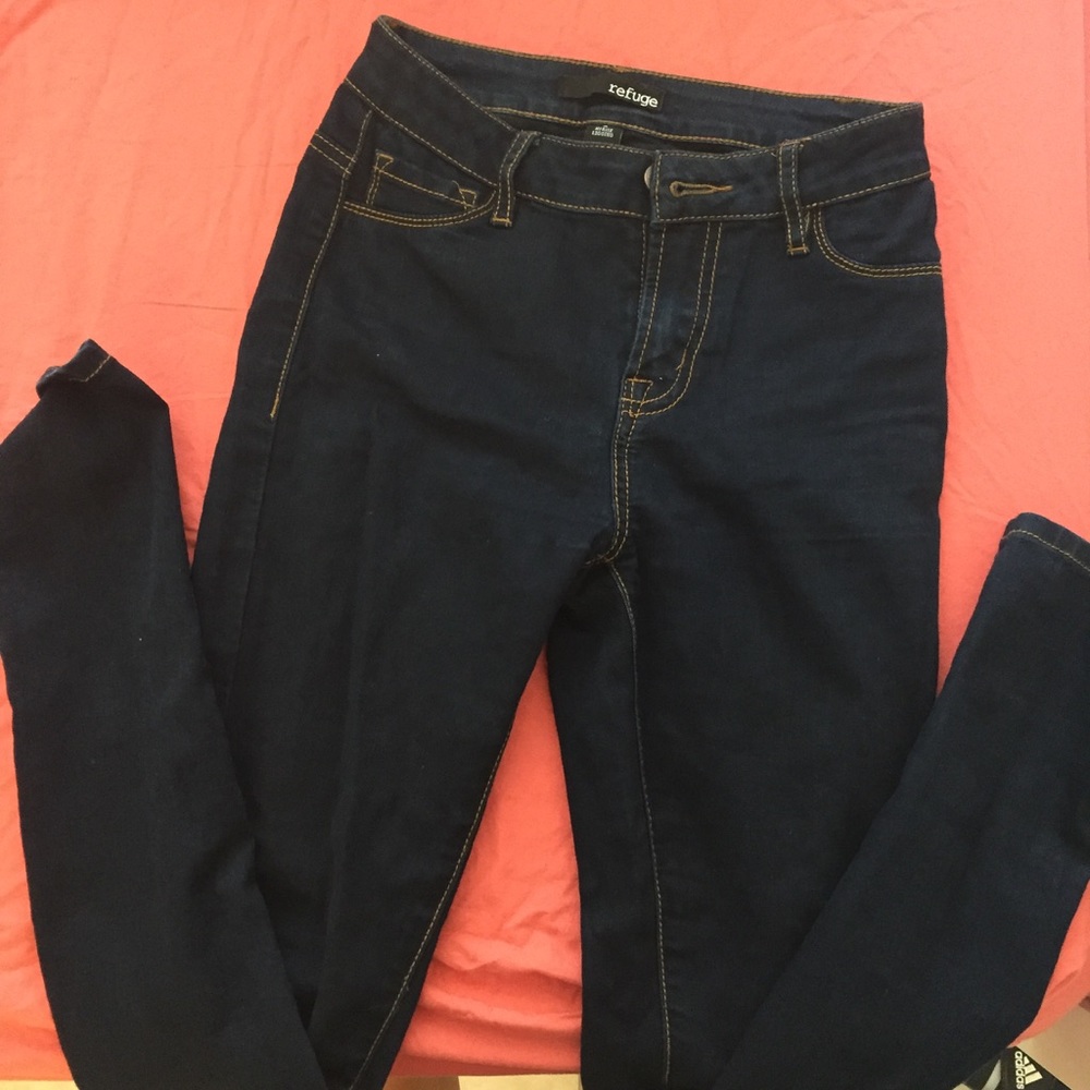 High waisted skinny jeans