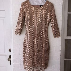 Gold Sequin NYE Dress