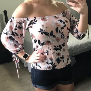 Floral off the shoulder Francesca’s top