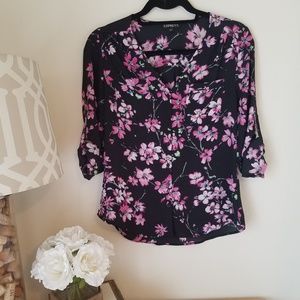 Express Floral Portofino Blouse