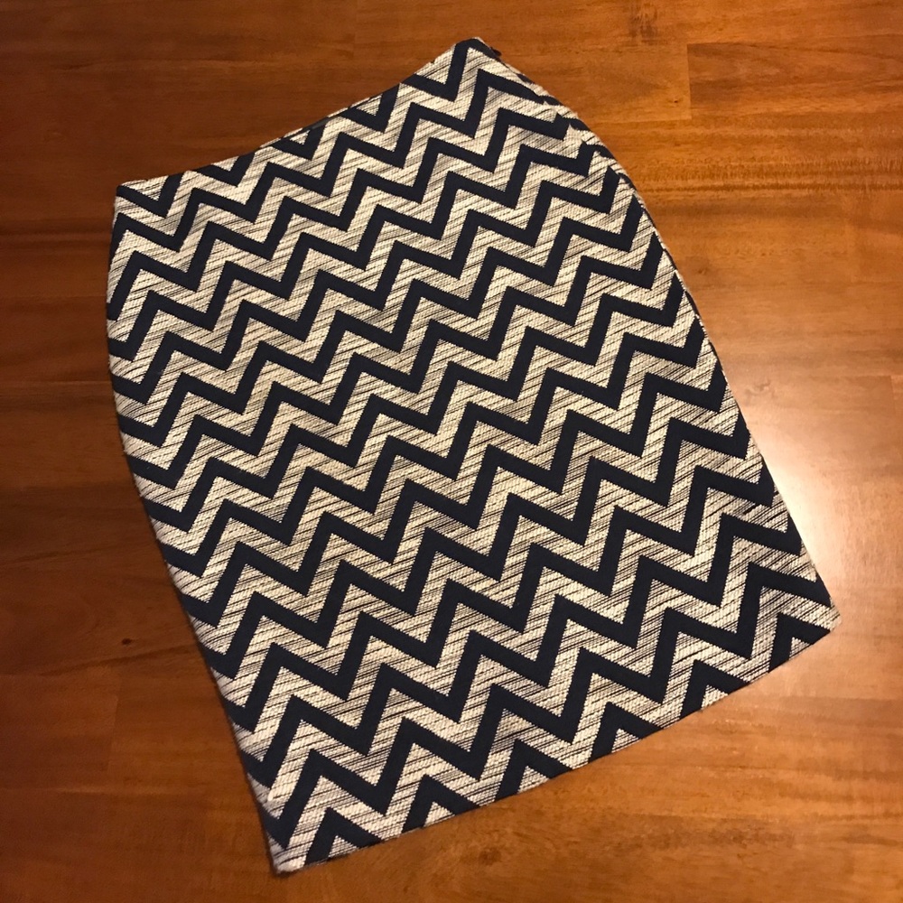 Chevron Tweed Pencil Skirt
