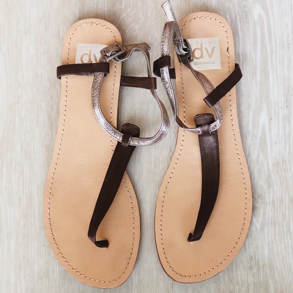 DV by Dolce Vita Silver and Brown Flats
