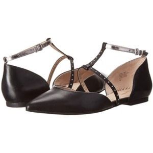 Seychelles Black Flats 11 Pointy T-strap d'Orsay