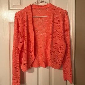 Coral open sweater, loose fit Sz.M/L. NWOT