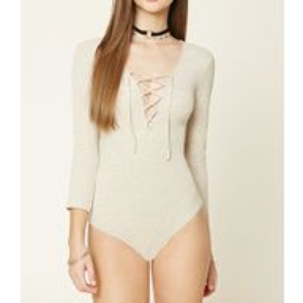 Forever 21 Lace up Bodysuit