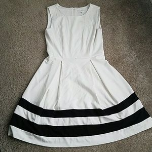 White and black dress
