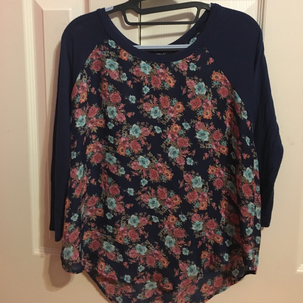 Floral high and low blouse