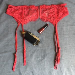 Victoria’s Secret red jewels garter belt