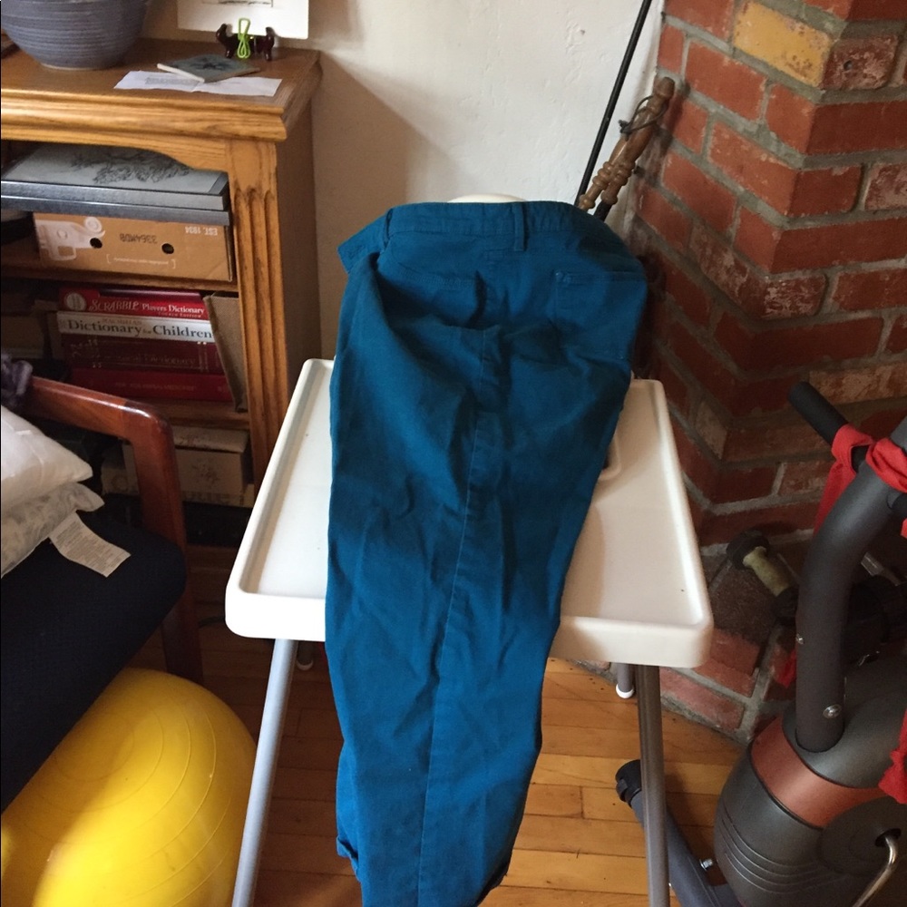Deep aqua blue slacks