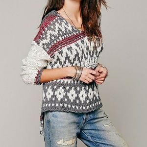 Free People hooded Fair isle sweater UO