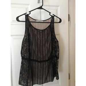 Lace insert tank top