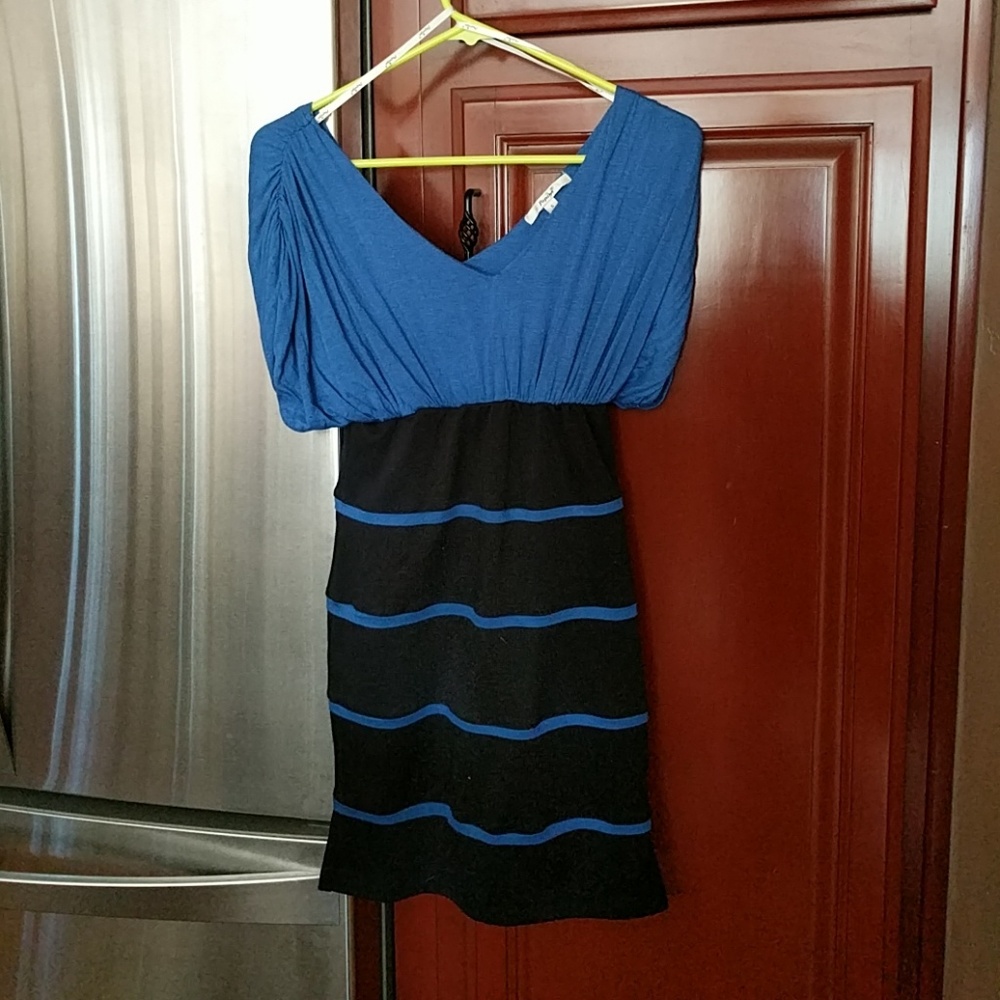 Blue and black dress