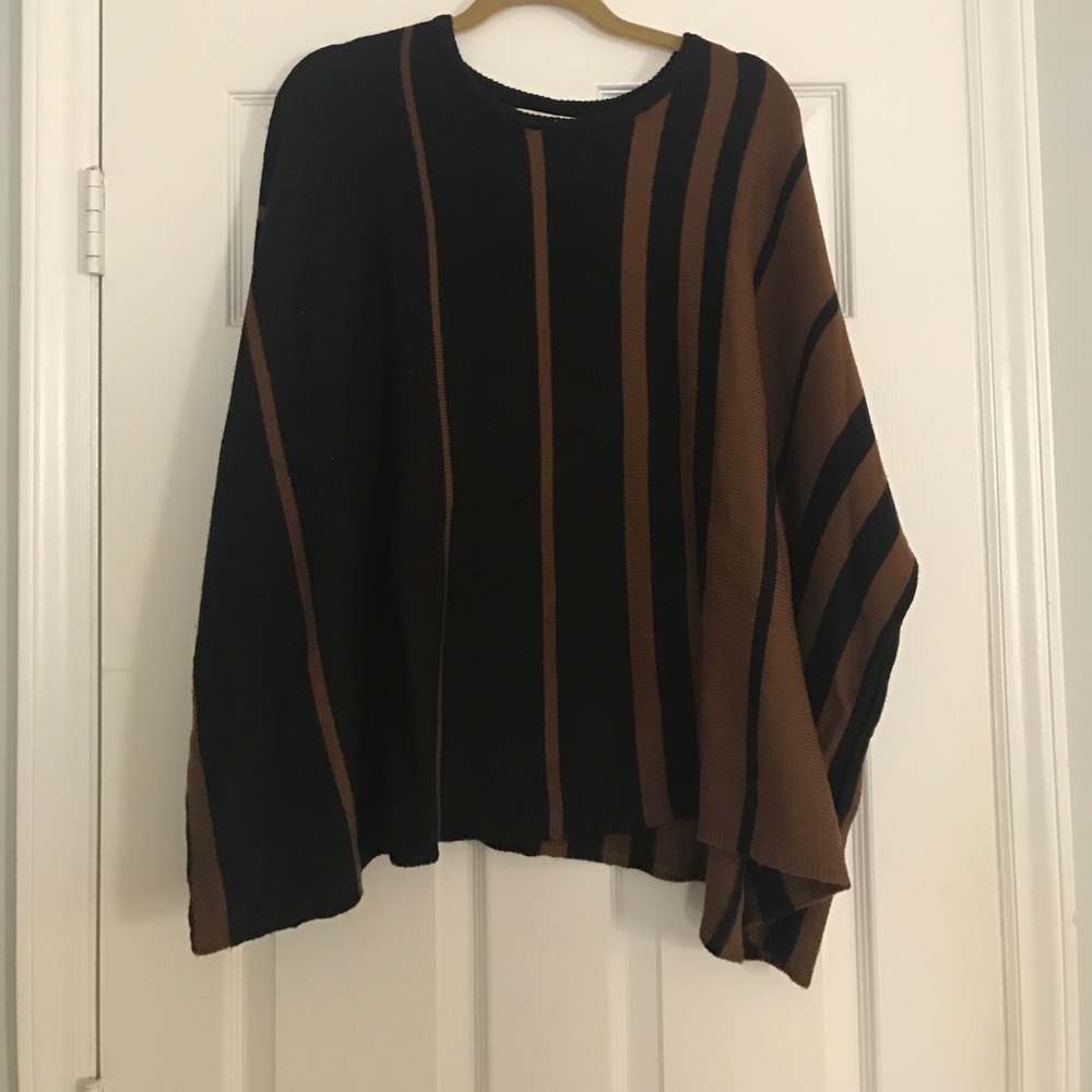 Brown and black poncho
