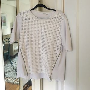 Elie Tahari  modern lace zipper shirt