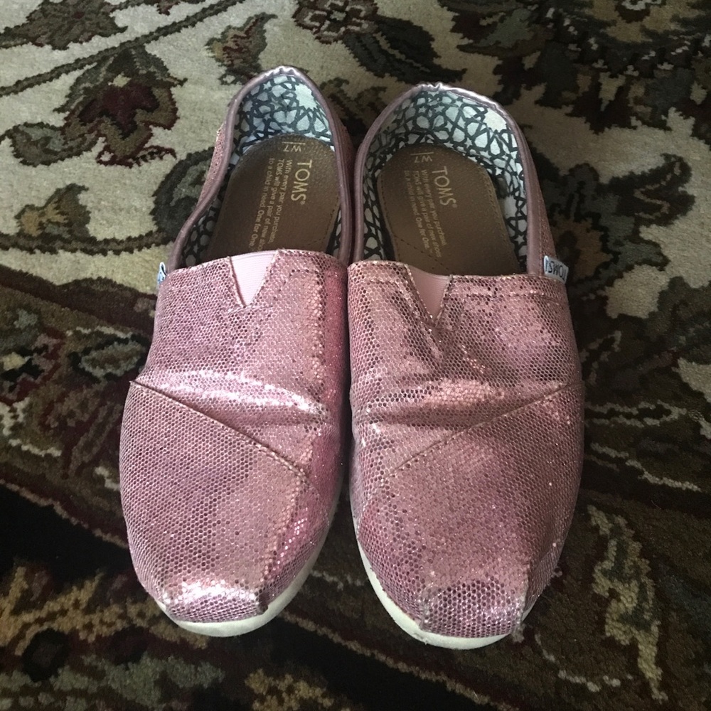 Toms Pink Sequins Flats. Sz 7.
