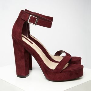 Forever21 Platform Burgundy Heels