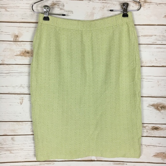 ❤️sold ❤️St John Green Herringbone Skirt 6 - Picture 1 of 4