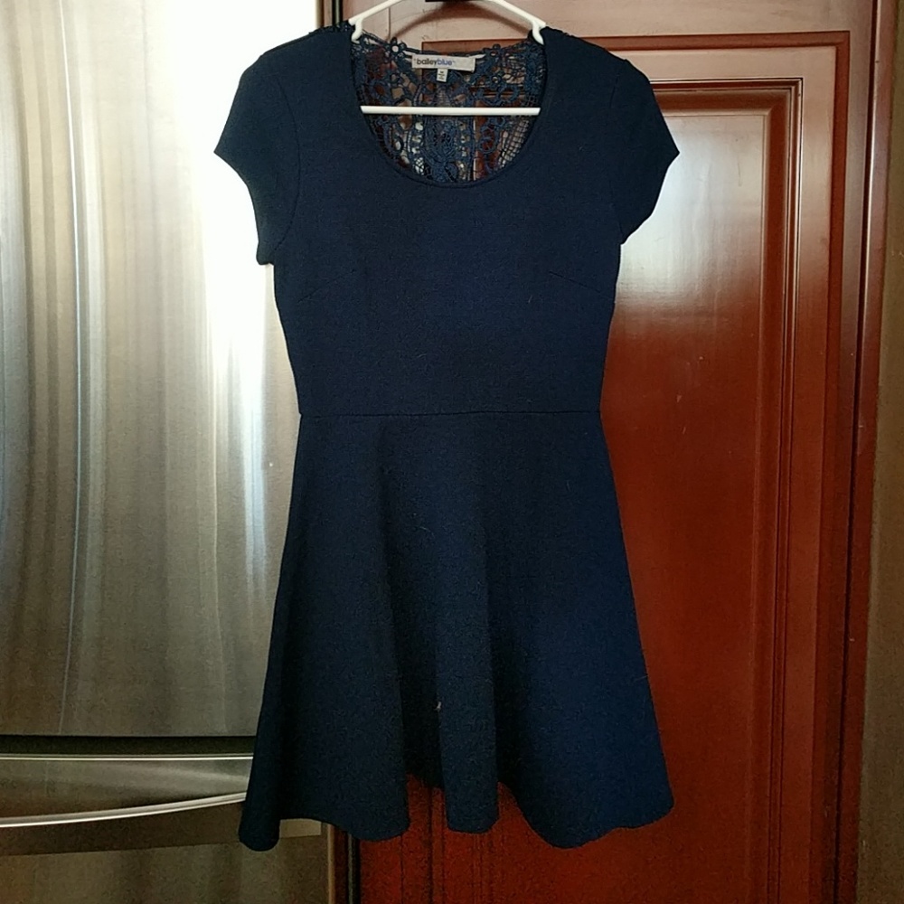 Blue lace back dress