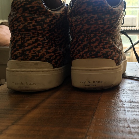 SOLD Rag & Bone Kent Tweed-Print High-Top Sneaker - Picture 2 of 5