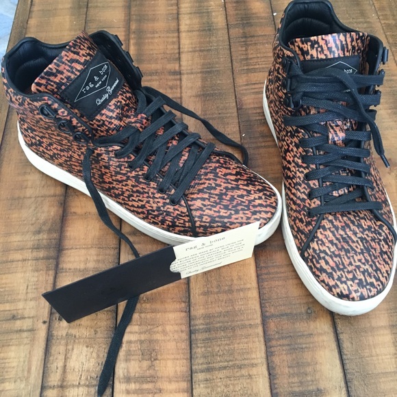 SOLD Rag & Bone Kent Tweed-Print High-Top Sneaker - Picture 3 of 5