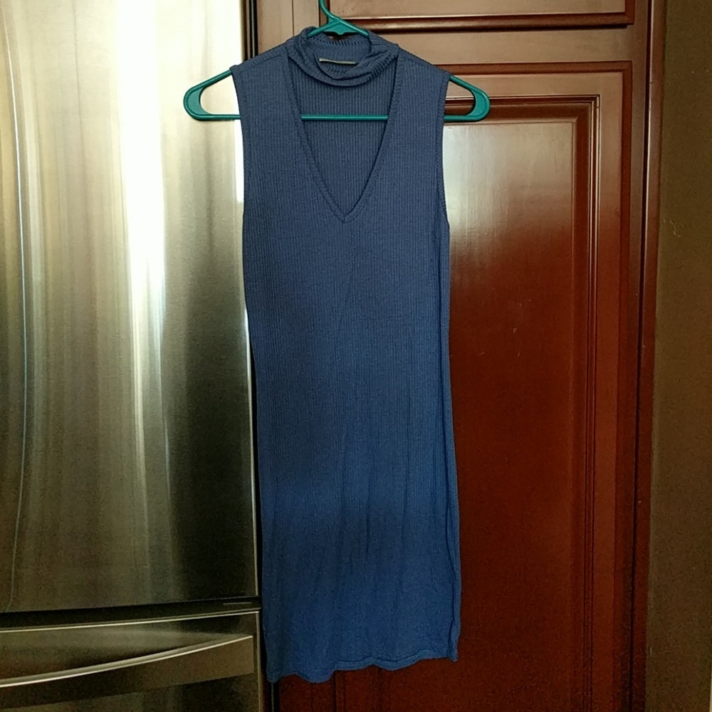 Blue ribbed dress