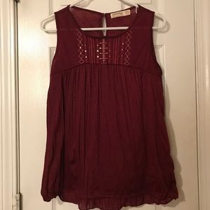 Faded Glory fancy tank. Sz.M NWOT Burgundy color