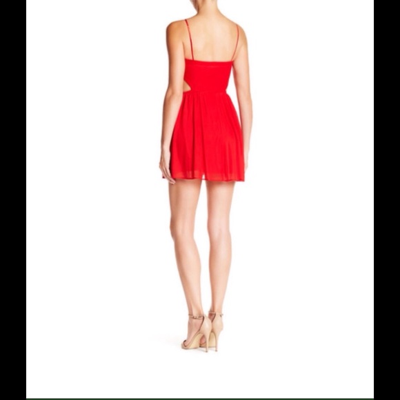 Steppin Out Reg $69 Dress Sexy Red Cut Out  Dress - Picture 2 of 4