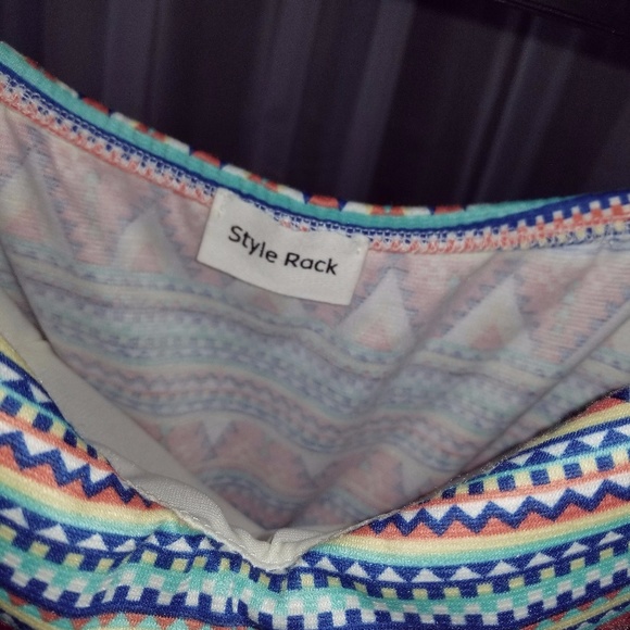 Boutique Dress: Tribal Print Chiffon Bottom Maxi - Picture 4 of 6