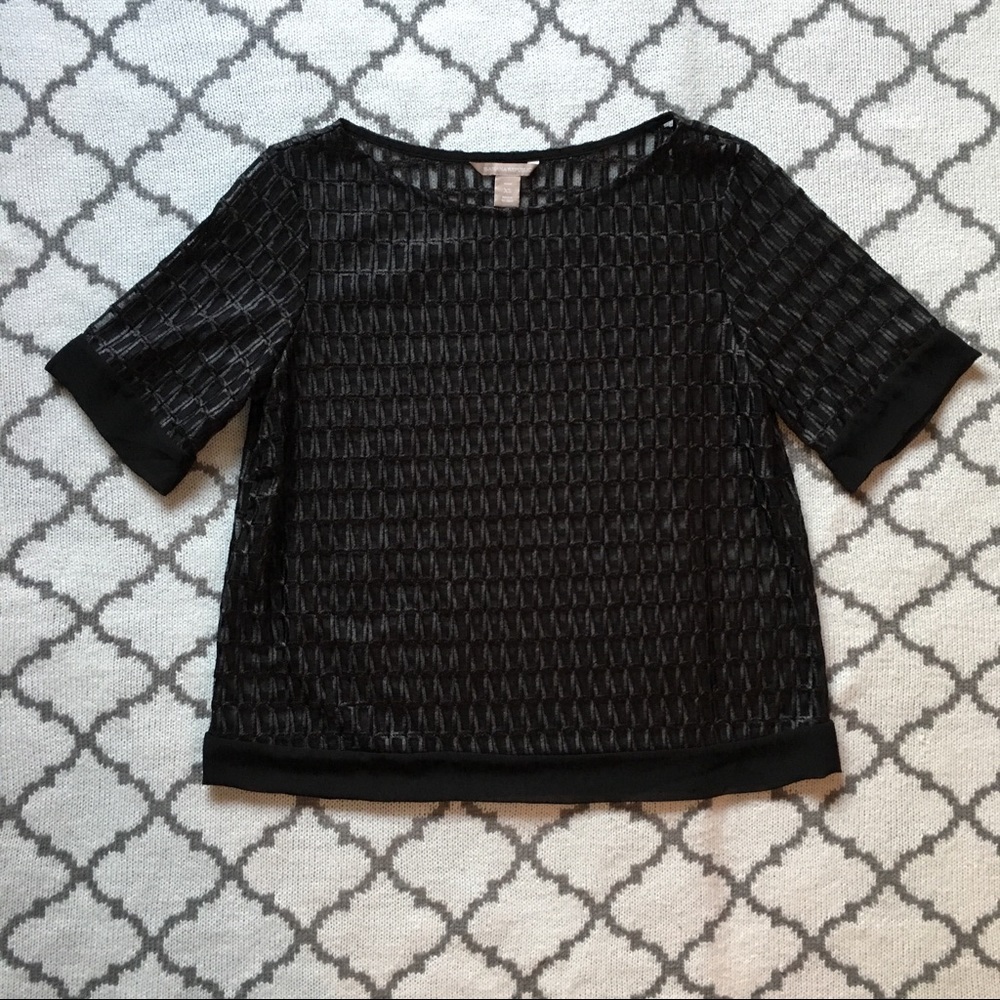 BR Embroidered Mesh Top