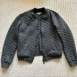 Quilted grey bomber jacket