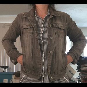 Grey/Black Denim Jacket EUC