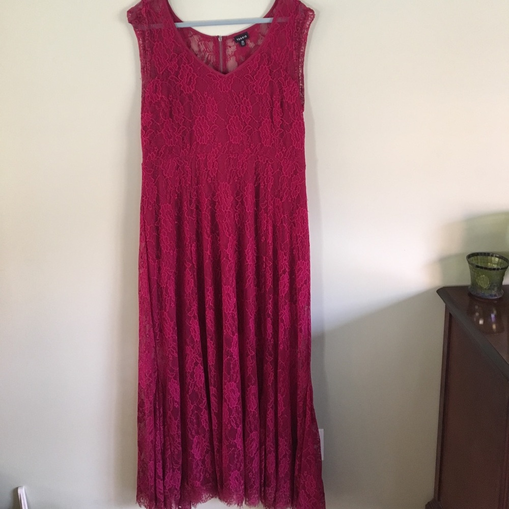 Torrid size 20 formal, lace, maroon dress