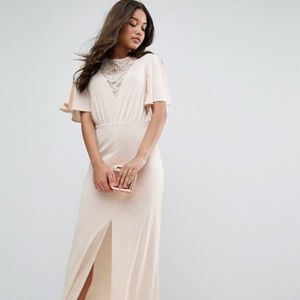 ASOS Kimono Sleeve with Lace Insert Maxi Dress
