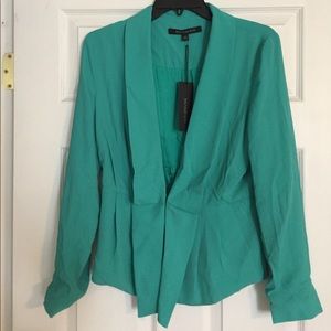 Brand new never worn XS aqua colored shawl collar