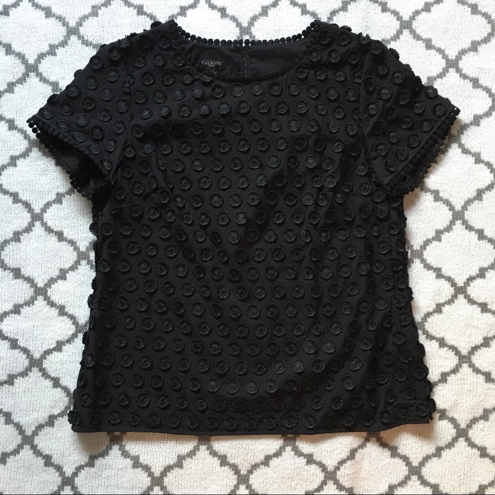 Talbots Fringe Dot Cotton Blouse