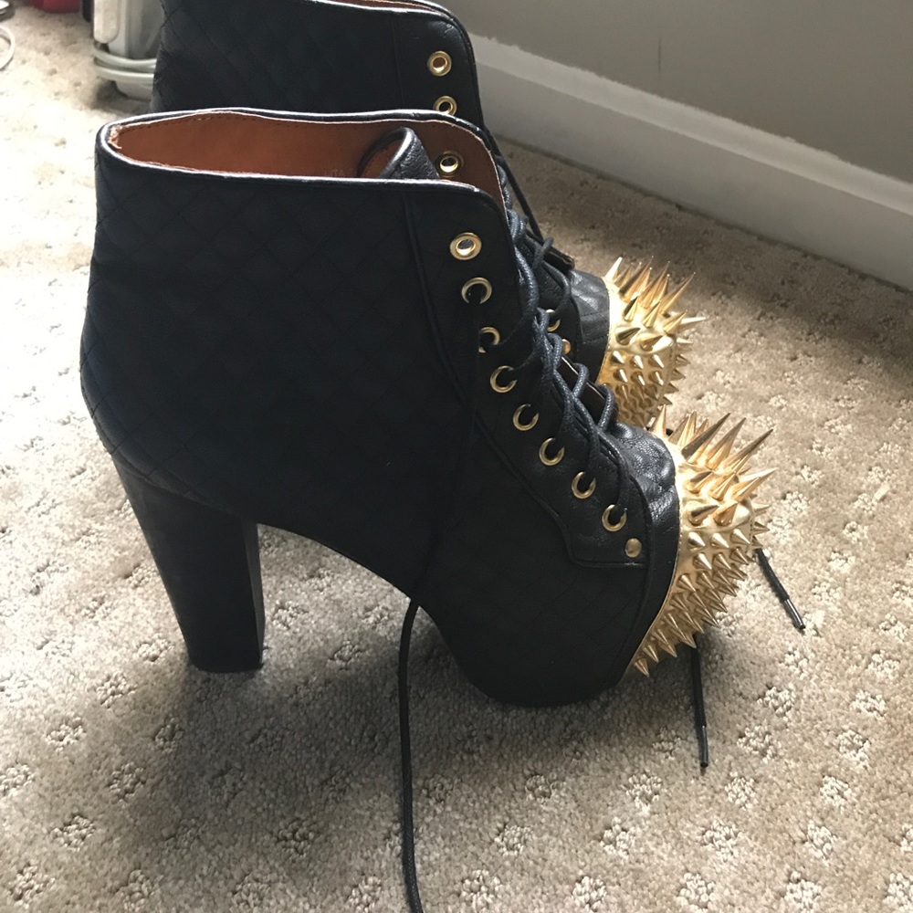 Jeffery Campbell leather spiked boots