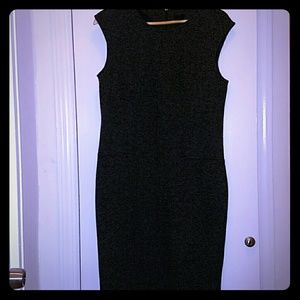 Ann Taylor Sleeveless Dress Black & Gray check (L)