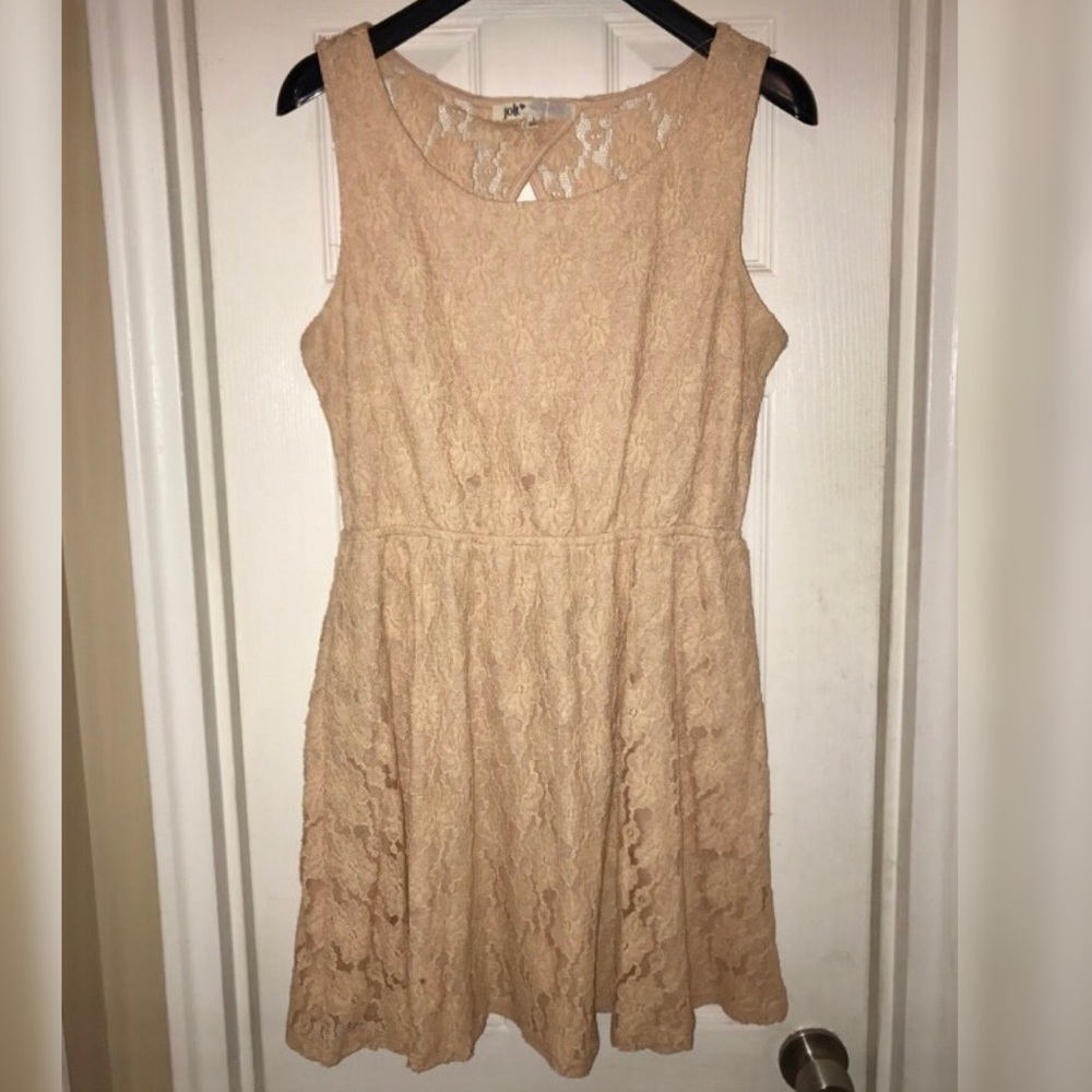 Muted pink lace dress w/ keyhole back