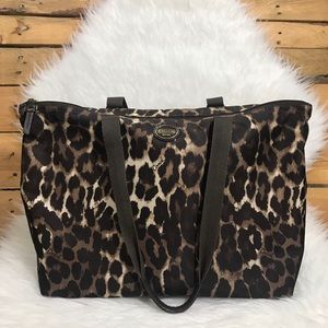 💕SALE💕COACH: Set Tote Leopard Carryall + Pouch
