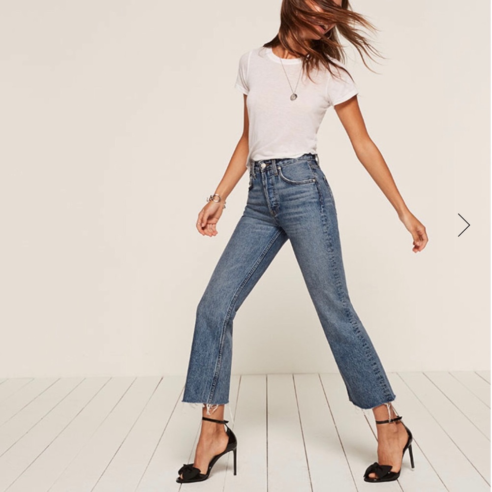 Reformation Mid Crop Flare Jeans